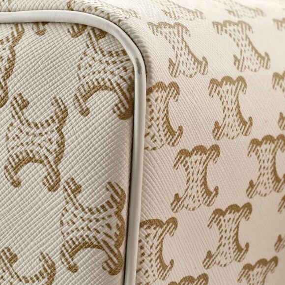 Celine Boston Bag Triomphe Coated Canvas Small Neutral - Picture 7 of 11